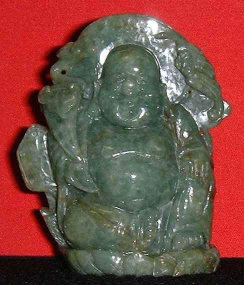 Jade piece of Laughing Buddha (Standing view)